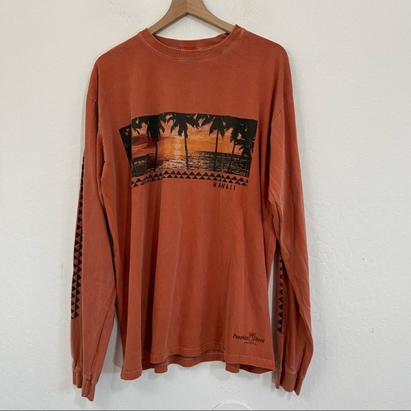 crazy shirts Other - Crazy Shirts Men’s XL Orange Pumpkin Dyed Long Sleeve Shirt Beach Sunset